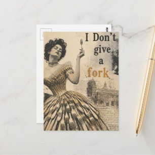 Ik Geef Geen Fork Surrealistische Collage Briefkaart