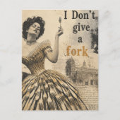 Ik Geef Geen Fork Surrealistische Collage Briefkaart (Voorkant)