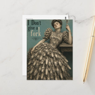 Ik Geef Geen Fork Valse Vintage Ansichtkaart Briefkaart