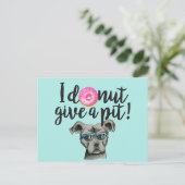 Ik geef geen foto | Funny Pit Bull Terrier Dog Briefkaart (Staand voorkant)
