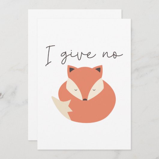 Ik geef geen Fox Bedankkaart (Voorkant / Achterkant)