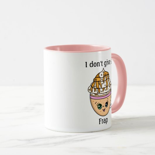 Ik geef geen frap, grappig citaat van Coffee Pun. Mok (Voorkant rechts)