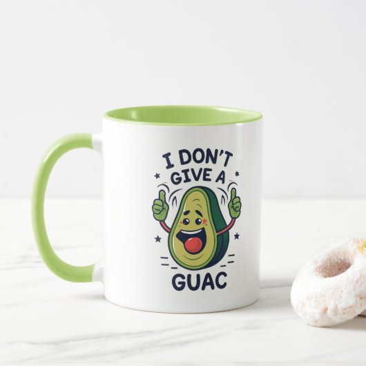 Ik geef geen guac avocado woordspeling mok (Met donut)