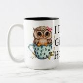 Ik geef geen hoepeltje. tweekleurige koffiemok (Links)