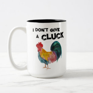 Ik Geef Geen Klak Moppige Boerderijhaan Tweekleurige Koffiemok
