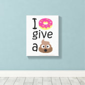 Ik geef geen poep emoji. canvas afdruk (Insitu (Houten vloer))