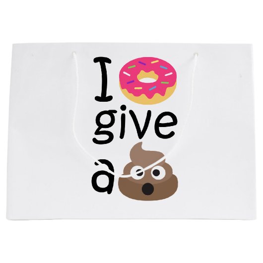 Ik geef geen poep emoji. large cadeautasje (Voorkant)