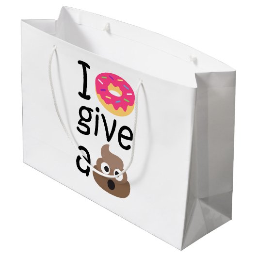 Ik geef geen poep emoji. large cadeautasje (Achterkant Gekanteld)