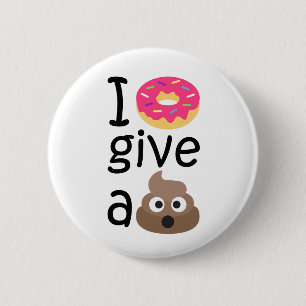 Ik geef geen poep emoji. ronde button 5,7 cm