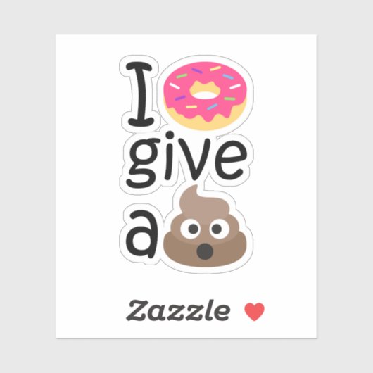Ik geef geen poep emoji. sticker (Vel)