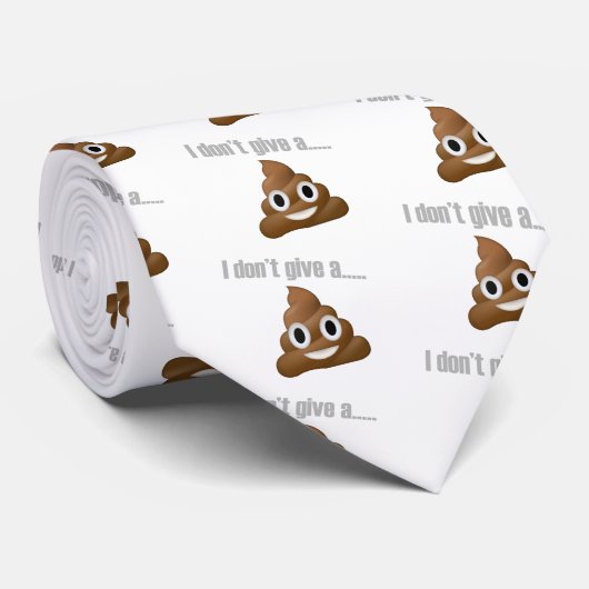 ik geef geen poep emoji stropdas (Opgerold)