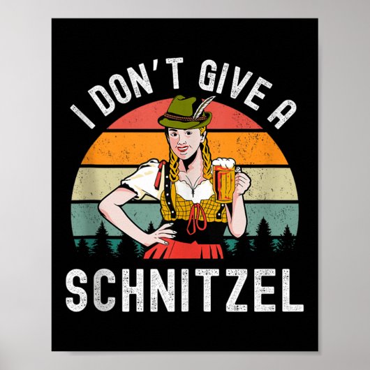 Ik geef geen Schnitzel Beer Wurst Grappige Duitse Poster (Voorkant)