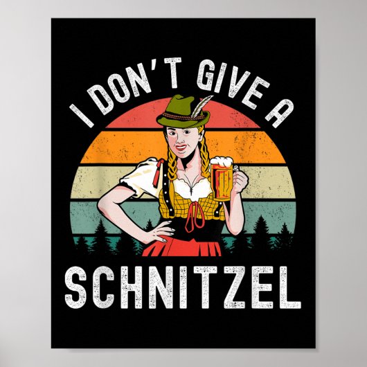 Ik geef geen Schnitzel bier Wurst grappig Duits Poster (Voorkant)