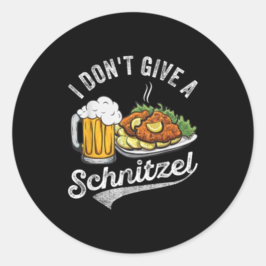 Ik geef geen schnitzel Duits bier Wurst Grappig Ronde Sticker (Voorkant)