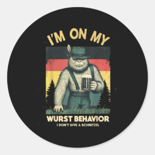 Ik geef geen Schnitzel Duitse bierwurst grappig _2 Ronde Sticker