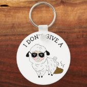 Ik geef geen ... Sheep Funny Sarcastic Humor Sleutelhanger (Voorkant)