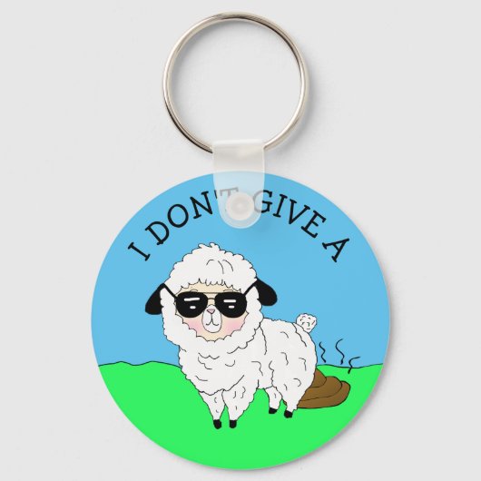 Ik geef geen ... Sheep Funny Sarcastic Humor Sleutelhanger (Voorkant)