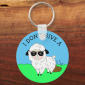 Ik geef geen ... Sheep Funny Sarcastic Humor Sleutelhanger (Voorkant)