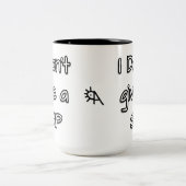 Ik geef geen sip tweekleurige koffiemok (Center)