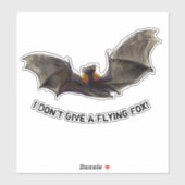 Ik geef geen vliegende vos. sticker (Vel)