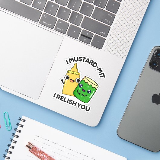 Ik geef je een grappige conditio pun. sticker (Laptop met iPhone)