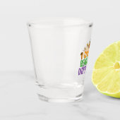 Ik geef je kralen voor vuile daden Funny Mardi Gra Shot Glas (Links)