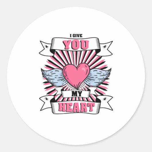 Ik geef je mijn hart ronde sticker (Voorkant)