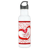 "Ik geef je mijn hart" Valentijnsdag Heart Pattern Waterfles (Voorkant)