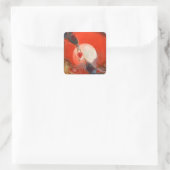 Ik geef je mijn hart vierkante sticker (Tas)