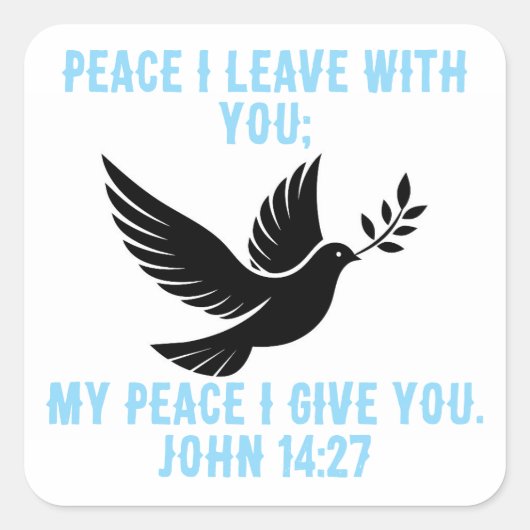 Ik geef je mijn vrede vierkante sticker (Voorkant)