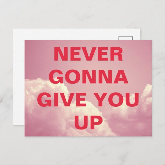 Ik geef je nooit op. briefkaart (Voorkant / Achterkant)