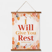 Ik geef je rust Boho Christelijke muur Hangend Wandkleed (Voorkant)