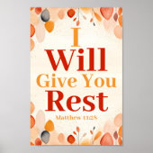 Ik geef je rust Boho Christelijke muurkunst print (Voorkant)