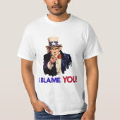 Ik geef JOU de schuld - Retro Oom Sam T-shirt (Voorkant)