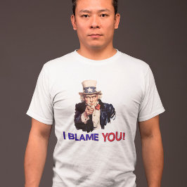 Ik geef JOU de schuld - Retro Oom Sam T-shirt