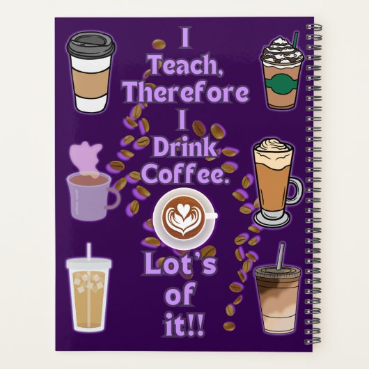 Ik geef les, dus ik drink koffie planner (Achterkant)