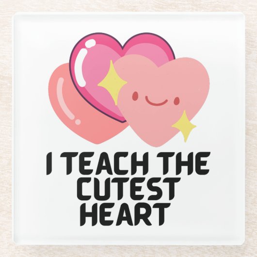 Ik geef les in de meest dunne harten glazen onderzetter (Voorkant)