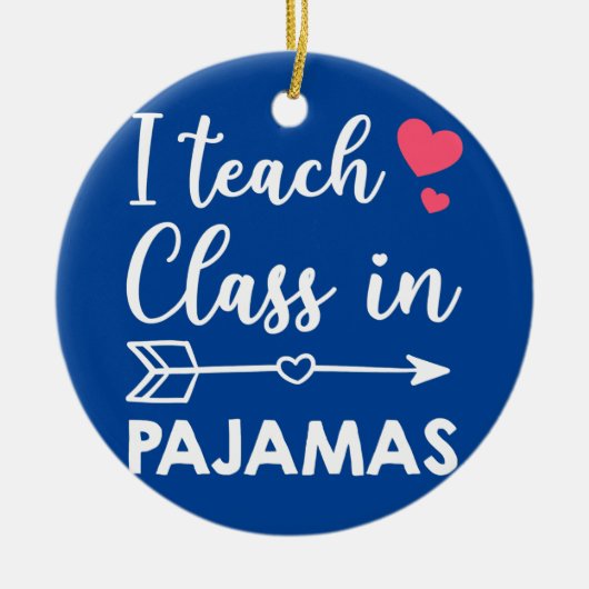 Ik geef les in Pajamas Funny Homeschool mama Keramisch Ornament (Voorkant)