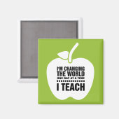 Ik geef les. Offerte voor lesgeven | appel Magneet (Voorkant / Achterkant)