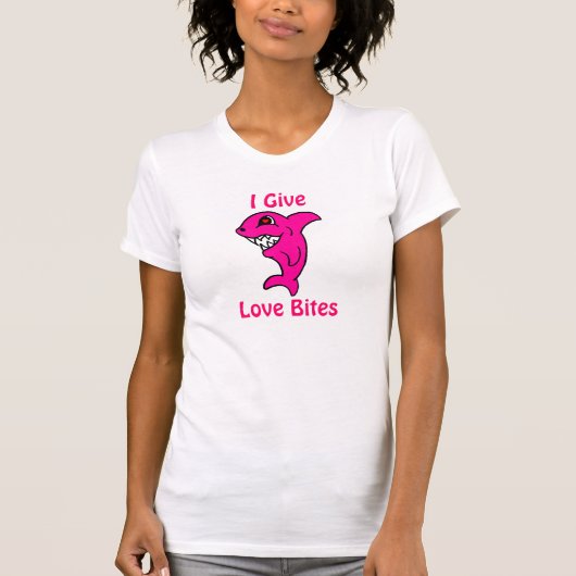 Ik geef Love Bites Shark T-shirt (Voorkant)