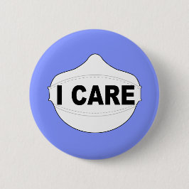 Ik geef maskerspeld ronde button 5,7 cm
