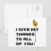 Ik geef mijn Bedankt aan jullie allemaal Briefkaart (Voorkant / Achterkant)