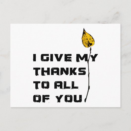 Ik geef mijn Bedankt aan jullie allemaal Briefkaart (Voorkant)