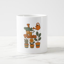 Ik Geef Mijn Planten Water – Retro 70s Strepen Grote Koffiekop