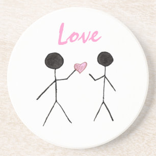 Ik geef m'n hartscoster zandsteen onderzetter