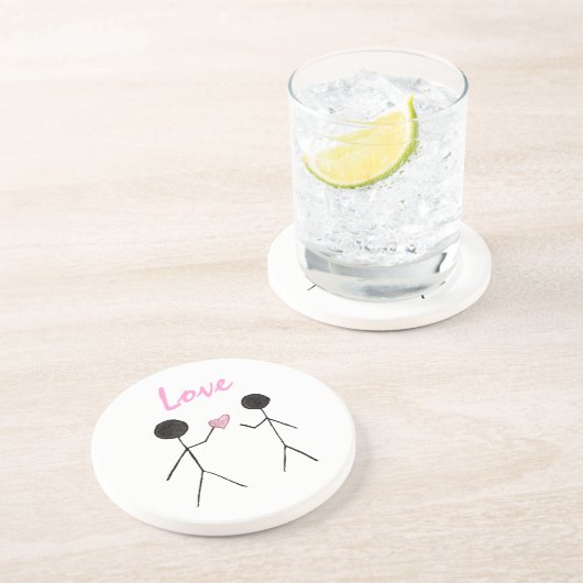 Ik geef m'n hartscoster zandsteen onderzetter (Zijkant)