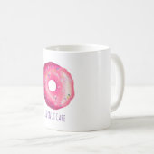 Ik geef niet om grappige woordspeling roze donut m koffiemok (Voorkant rechts)