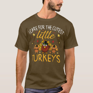 Ik geef om de meest kutste Thanksgiving kalkoenen T-shirt