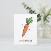 Ik Geef Om Jou Grappige Woordspeling Briefkaart (Staand voorkant)