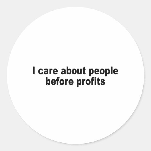 Ik geef om mensen voor winst ronde sticker (Voorkant)